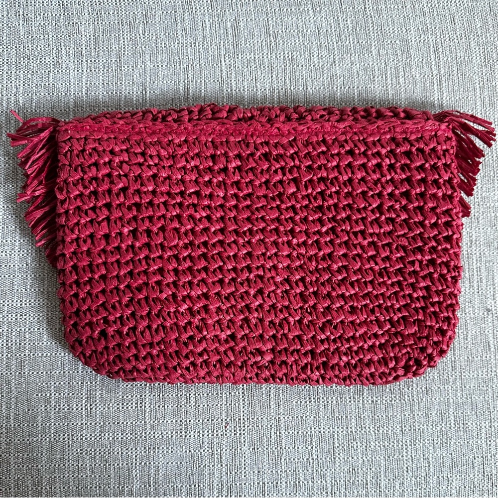 btb Los Angeles Red Raffia Riley Clutch - Picture 2 of 6
